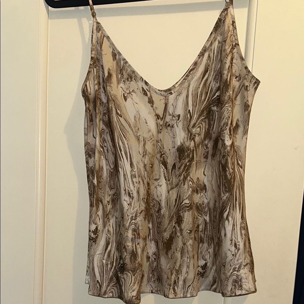 L'AGENCE Brown and Tan Camisole Tank Top